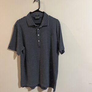 Ralph Lauren Shirt Men's L Golf Polo Blue & White Striped